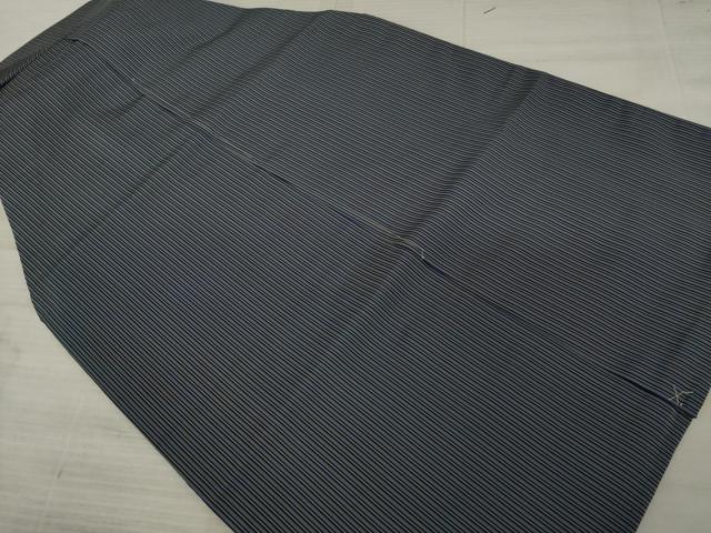 平和屋着物○男性 人間国宝 甲田綏郎 精好仙台平 馬乗り袴 縞 