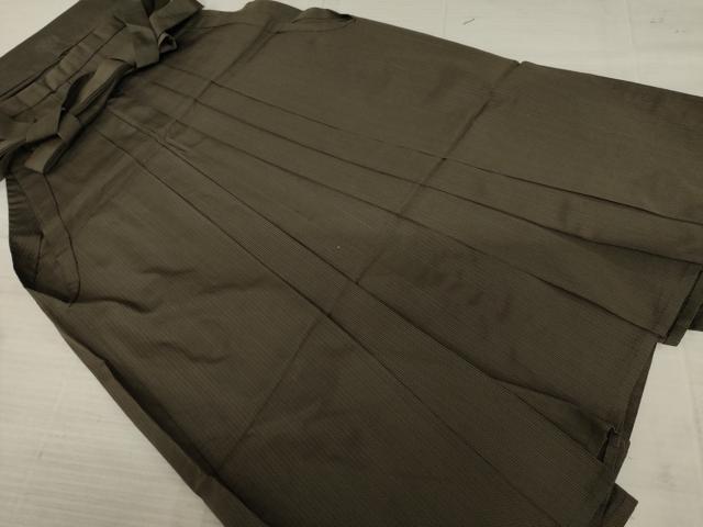 平和屋着物●男性　馬乗り袴　縞　正絹　逸品　AAAZ3724ck