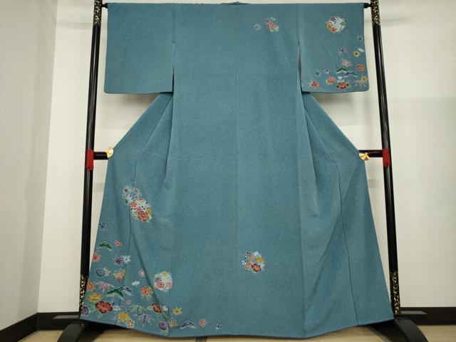 平和屋着物●訪問着　紅型　花丸文　正絹　逸品　AAAZ3778ck