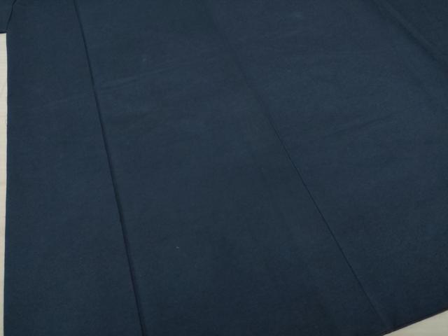 平和屋着物○男性 お召 色無地 藍鉄色 正絹 逸品 AAAZ3785ck