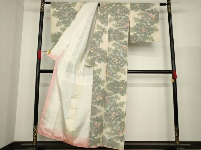 平和屋着物□極上 訪問着 本場縞大島紬地 霞文 武島織物謹製