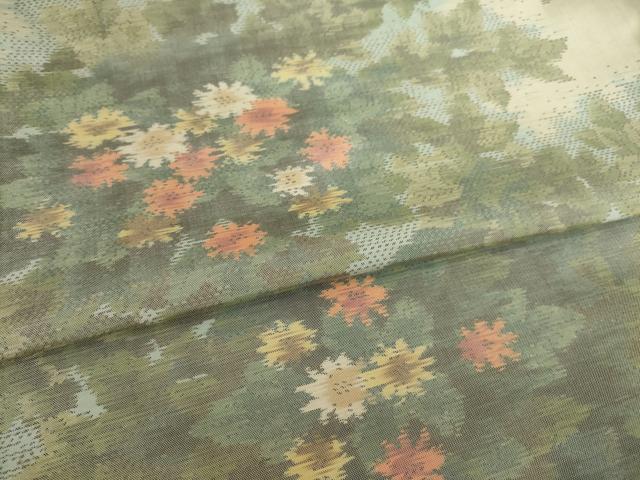 平和屋着物●本場大島紬　草花文　緯総絣　武島織物謹製　証紙付き　正絹　逸品　AAAZ3787ck 平和屋着物○本場大島紬 草花文 緯総絣 武島織物謹製 証紙付き