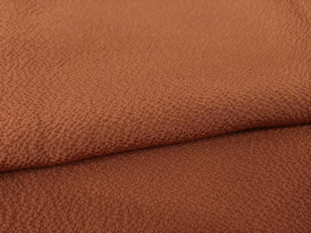 平和屋着物○ファッションデザイナー 花井幸子 色無地 柿渋色 正絹