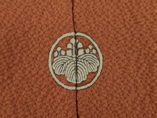 平和屋着物○ファッションデザイナー 花井幸子 色無地 柿渋色 正絹