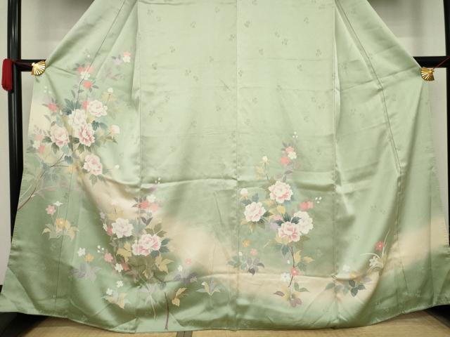 平和屋着物○訪問着 枝花文 暈し染め 正絹 逸品 AAAZ3795ck