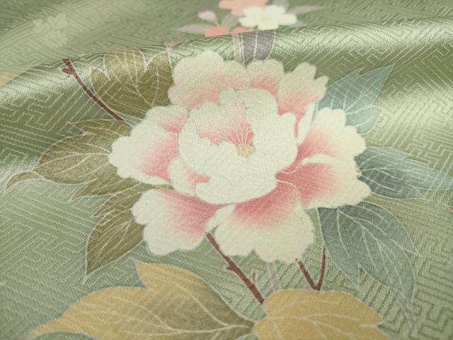 平和屋着物○上質な色無地 霞吉祥地紋 灰桜色 正絹 逸品 CAAZ3145yc