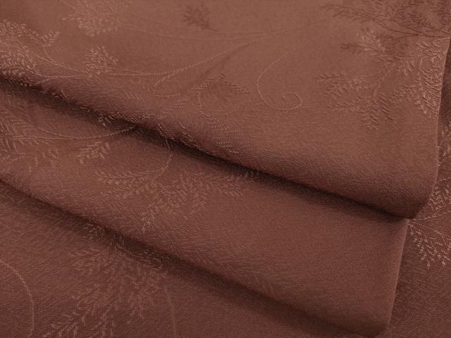 平和屋着物●上質な色無地　花唐草地紋　蘇芳香色　正絹　逸品　AAAZ3802ck