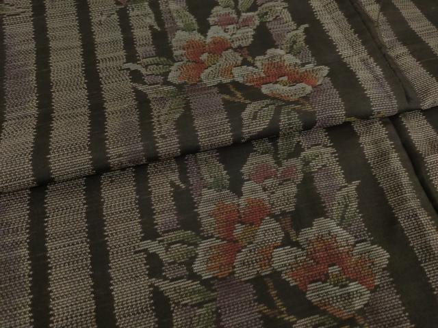 平和屋着物○本場大島紬 枝花文 正絹 逸品 AAAZ3813ck