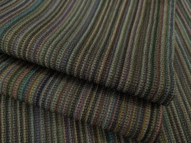 平和屋着物●お召　縞　さが美扱い　正絹　逸品　AAAZ3817ck