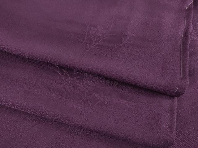 平和屋着物●上質な色無地　草花地紋　滅紫色　正絹　逸品　未使用　AAAZ3821ck