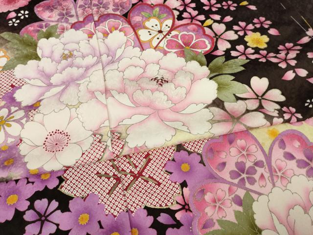 平和屋着物●豪華振袖　刺繍　舞花文　暈し染め　金彩　仮絵羽　逸品　未使用　AAAZ3832ck