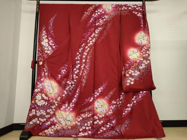 平和屋着物●豪華振袖　花丸文　暈し染め　金彩　丹後ちりめん　仮絵羽　逸品　未使用　AAAZ3840ck