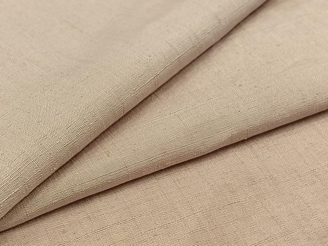 平和屋着物▽上質な紬　単衣　色無地　撫子色　正絹　逸品　AAAZ3989jh