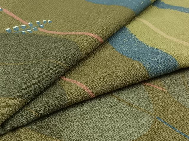 平和屋着物▽小紋　単衣　萩文　洗える着物　AAAZ3990jh