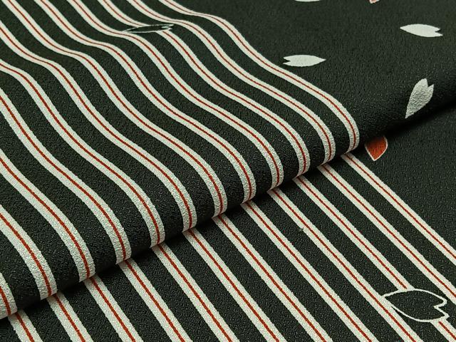 平和屋着物▽小紋 単衣 舞桜文 洗える着物 AAAZ3991jh 平和屋着物