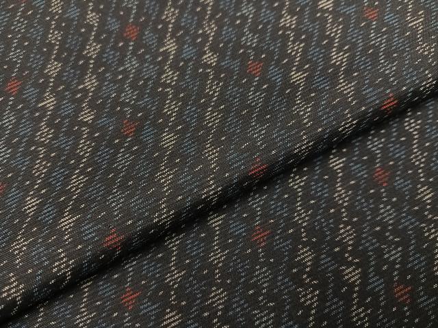 平和屋着物○本場大島紬 幾何学文様 大山謹製 正絹 逸品 AAAZ4486ph