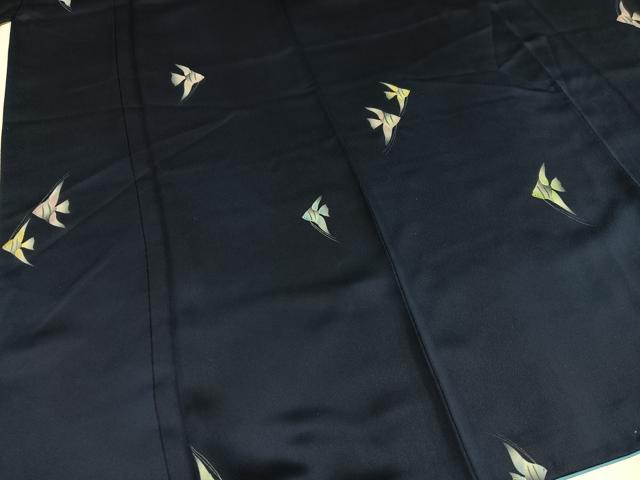 平和屋着物○上質な小紋 手描き エンゼルフィッシュ 正絹 逸品 AAAZ4491ph