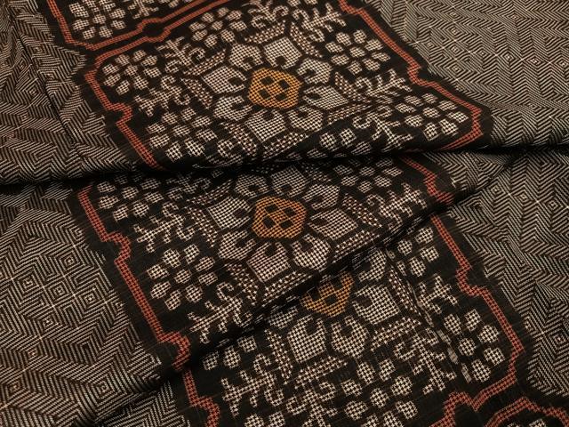 平和屋着物●本場大島紬　龍郷絣　正絹　逸品　AAAZ4495ph