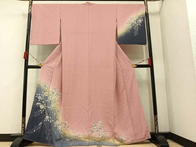 平和屋着物●訪問着　辻が花　絞り　暈し染め　正絹　逸品　AAAZ4496ph