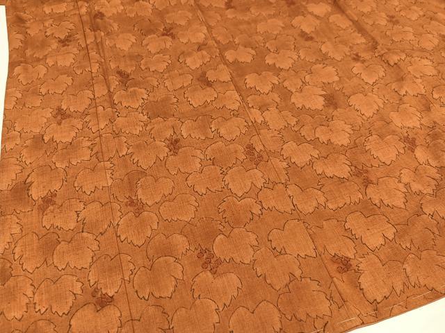 平和屋着物○上質な小紋 紬地 手描き 葡萄 正絹 逸品 未使用 AAAZ4516ph