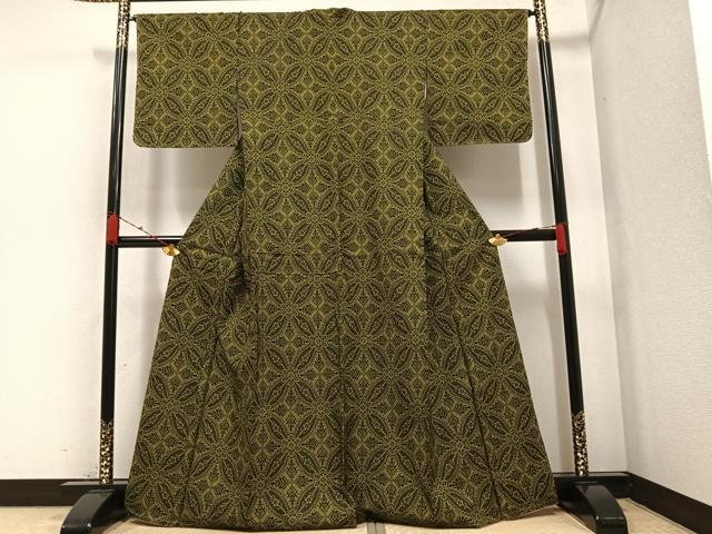 平和屋着物○本場大島紬 一元7マルキ 草花文 正絹 逸品 AAAZ4521ph