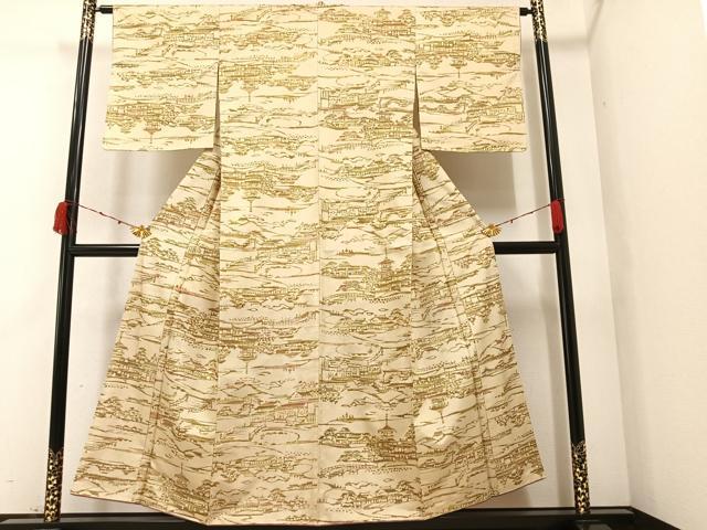 平和屋着物○本場染大島紬 風景文 正絹 逸品 AAAZ4522ph