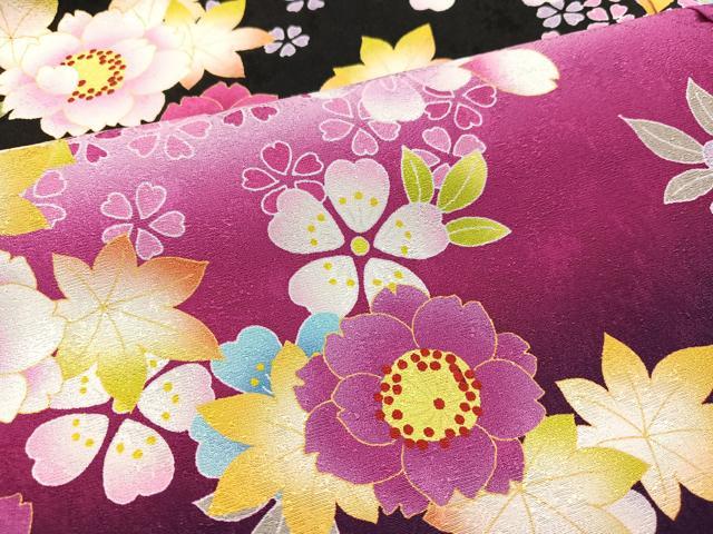 平和屋着物○豪華振袖 草花文 金銀彩 丹後ちりめん 仮絵羽 逸品