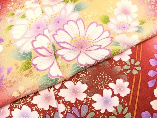 平和屋着物○豪華振袖 手描き 舞花文 暈し染め 金彩 金糸 鈴乃屋扱い