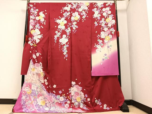 平和屋着物●豪華振袖　草花文　金銀彩　丹後ちりめん　仮絵羽　逸品　未使用　AAAZ4536ph