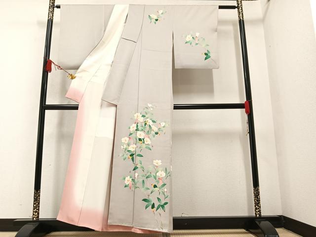 平和屋着物●訪問着　友禅　作家物　枝花文　正絹　逸品　AAAZ4551ph 平和屋着物○訪問着 友禅 作家物 枝花文 正絹 逸品 AAAZ4551ph