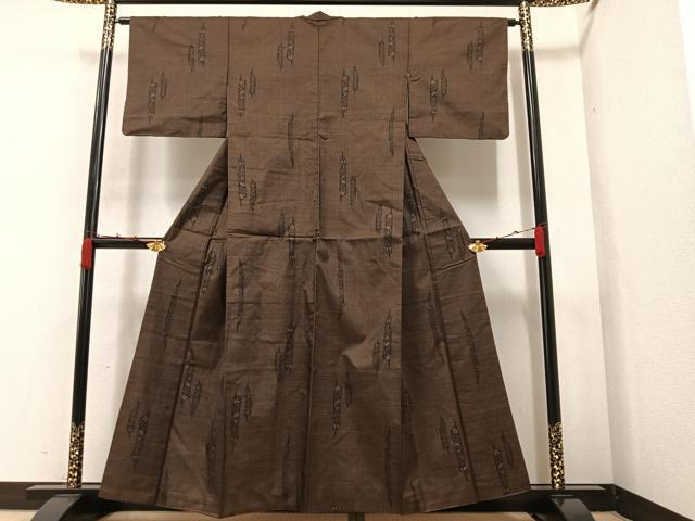 平和屋着物○本場大島紬 一元絣 間道 正絹 逸品 AAAZ4559ph