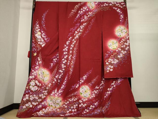 平和屋着物●豪華振袖　花丸文　暈し染め　金彩　仮絵羽　逸品　未使用　AAAZ4761ck
