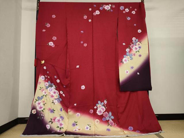 平和屋着物●豪華振袖　舞花文　暈し染め　仮絵羽　逸品　未使用　AAAZ4762ck
