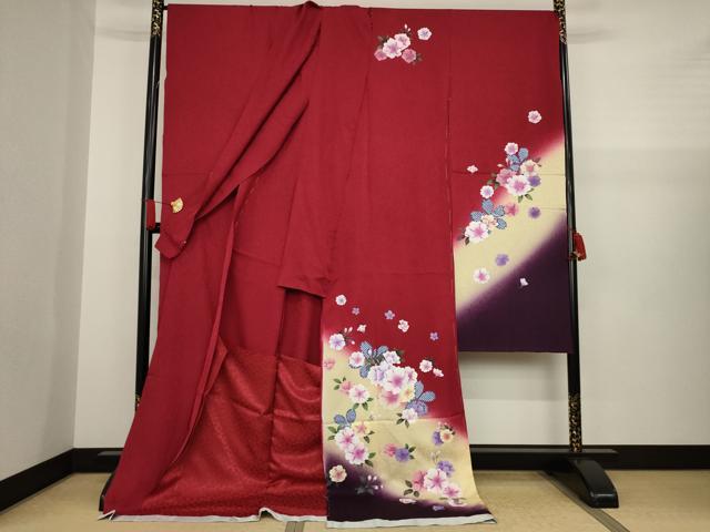 平和屋着物○豪華振袖 舞花文 暈し染め 仮絵羽 逸品 未使用 AAAZ4762ck