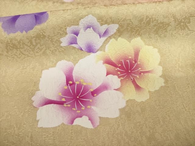 平和屋着物○豪華振袖 舞花文 暈し染め 仮絵羽 逸品 未使用 AAAZ4762ck