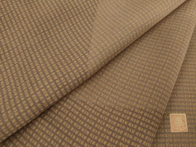 平和屋着物●伝統工芸士　田島輝久　訪問着　変わり格子　正絹　逸品　AAAZ4771ck