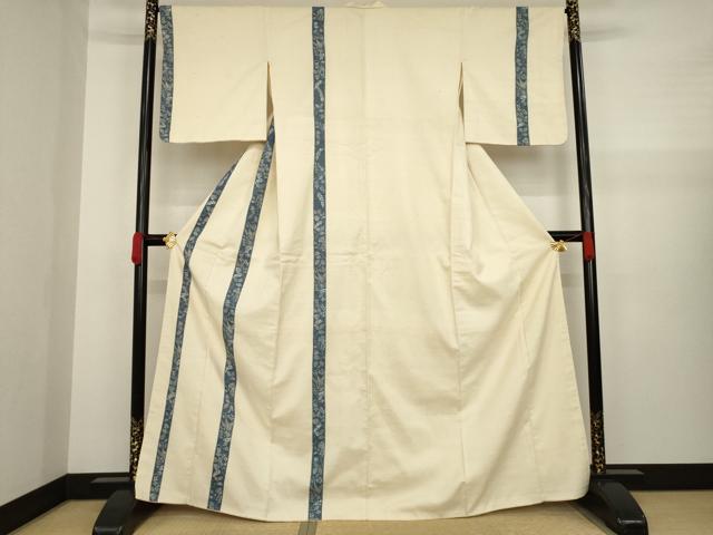 平和屋着物●訪問着　紬地　花鳥間道　ろうけつ染め　正絹　逸品　未使用　AAAZ4790ck