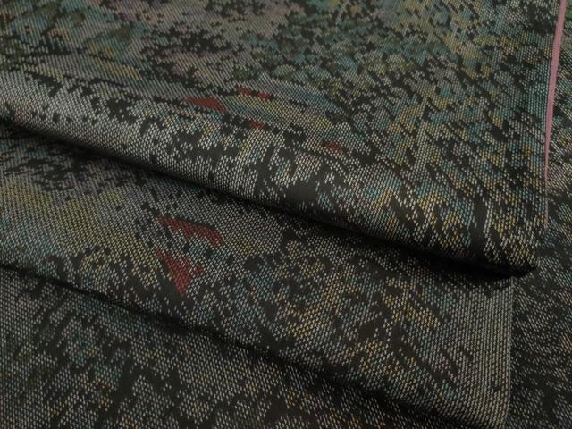 平和屋着物●上質な紬　樹林風景文　正絹　逸品　AAAZ4795ck