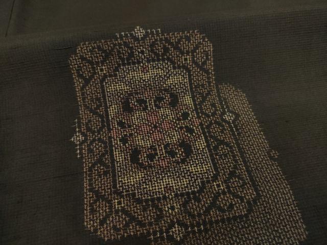 平和屋着物○上質な紬 色紙重ね文 正絹 逸品 AAAZ4834ck