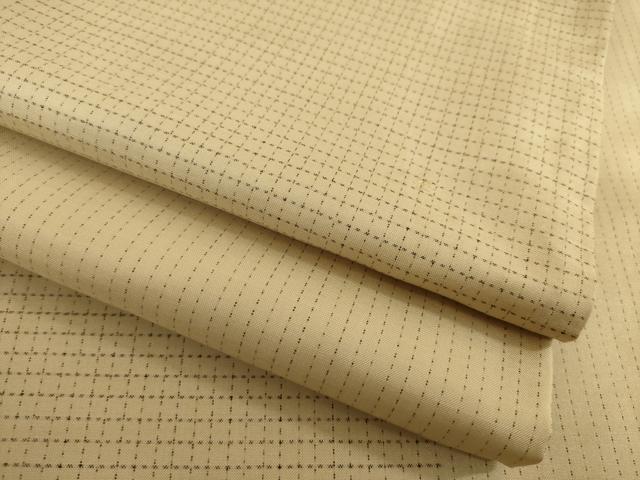 平和屋着物●上質な紬　格子間道　高島屋扱い　正絹　逸品　AAAZ4835ck