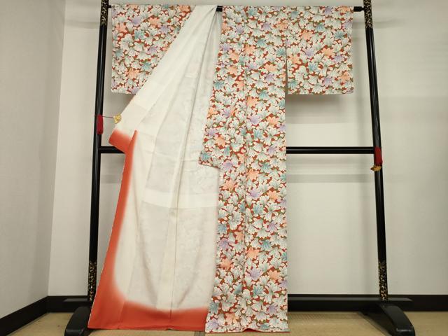 平和屋着物○上質な小紋 手描き 花尽くし 正絹 逸品 未使用 AAAZ4840ck