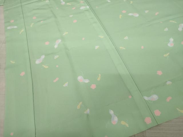 平和屋着物○長襦袢 無双仕立て 瓢箪花文 半衿刺繍 正絹 逸品 未