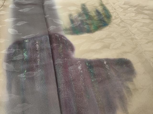 平和屋着物○訪問着 オーロラ 暈し染め 銀彩 正絹 逸品 AAAZ4860ck