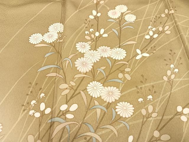 【染め分け暈し】正絹　上質な訪問着　花柄　袷　落款 染め分け暈し】正絹 上質な訪問着 花柄 袷 落款