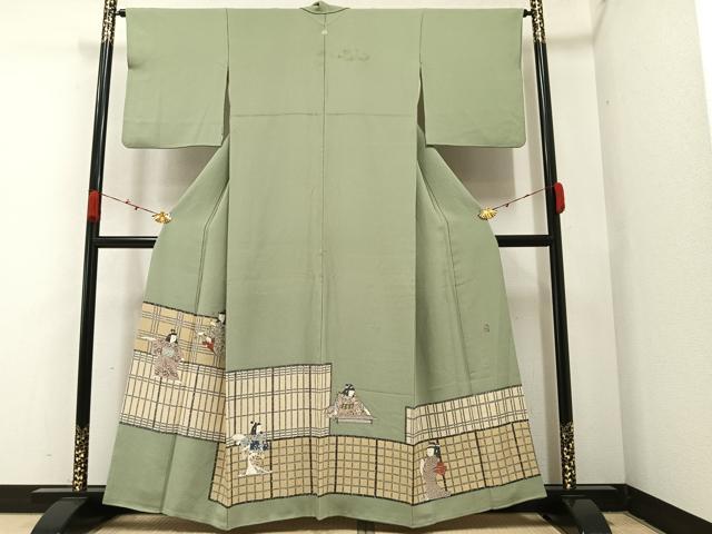 平和屋着物●豪華色留袖　作家物　手描き　女人文　正絹　逸品　AAAZ4888ph