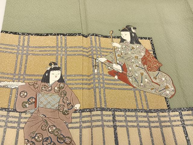 平和屋着物○豪華色留袖 紬地 青海波 金彩 正絹 逸品 未使用