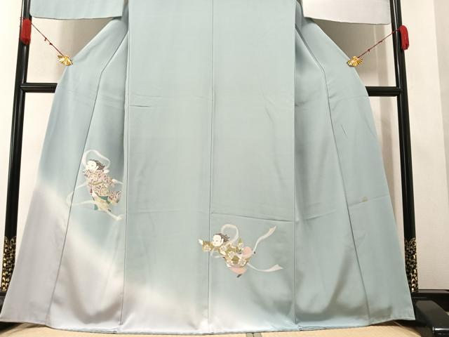 平和屋着物▽訪問着 単衣 霞文 正絹 逸品 AAAZ1468fy