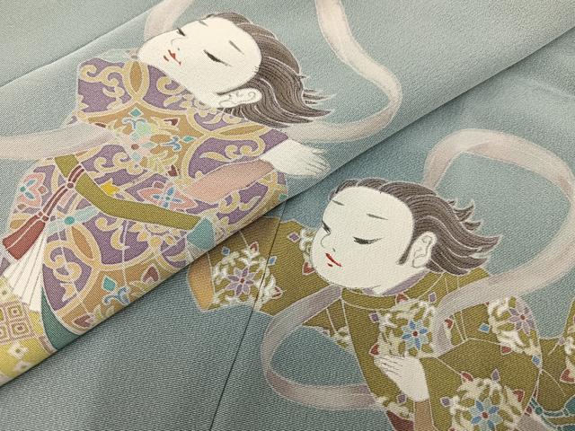 平和屋着物○訪問着 友禅 草花文 暈し染め 正絹 逸品 CAAW7309yc