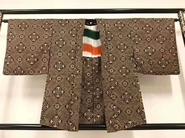 平和屋着物●本場大島紬　龍郷絣　羽織　正絹　逸品　AAAZ4921ph