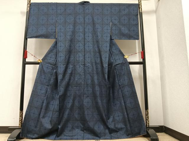 平和屋着物○男性 本場大島紬 格子 正絹 逸品 未使用 DAAS2482tw 平和